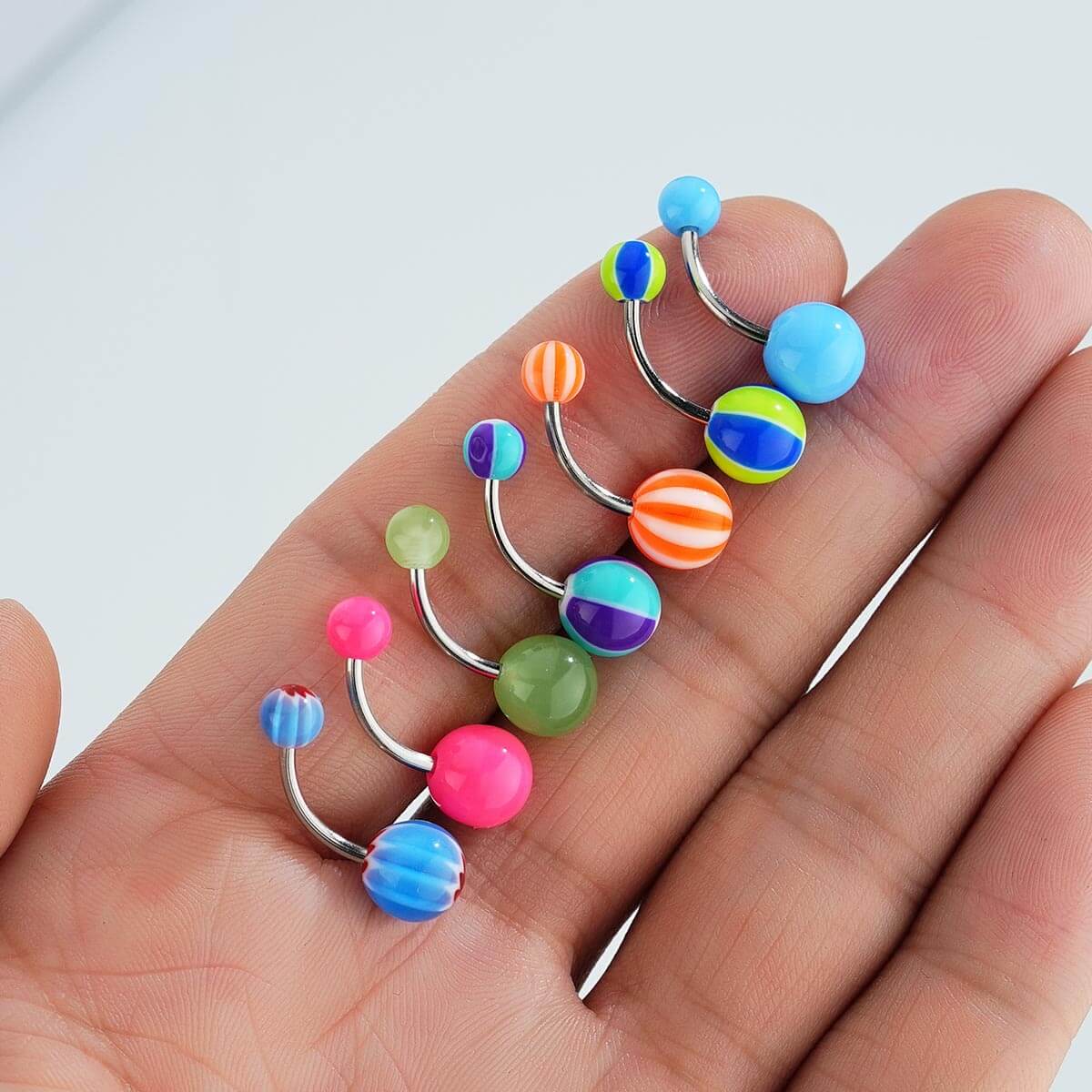 acrylic colorful belly rings