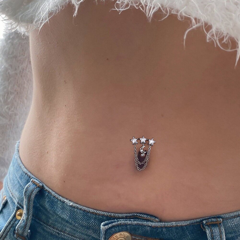 star reverse belly ring