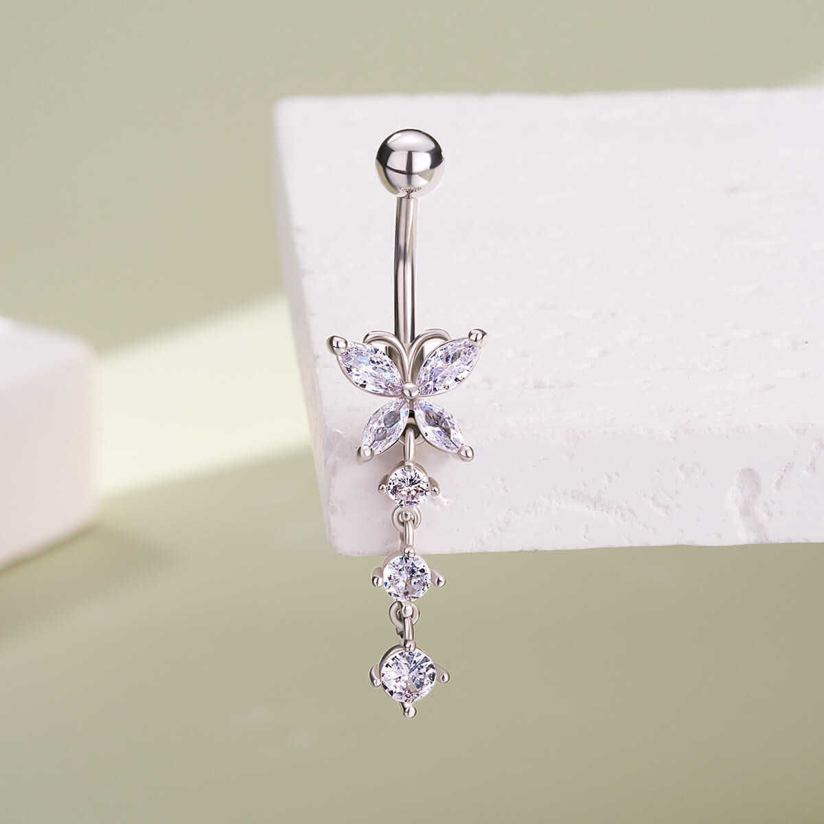 dangle butterfly belly ring