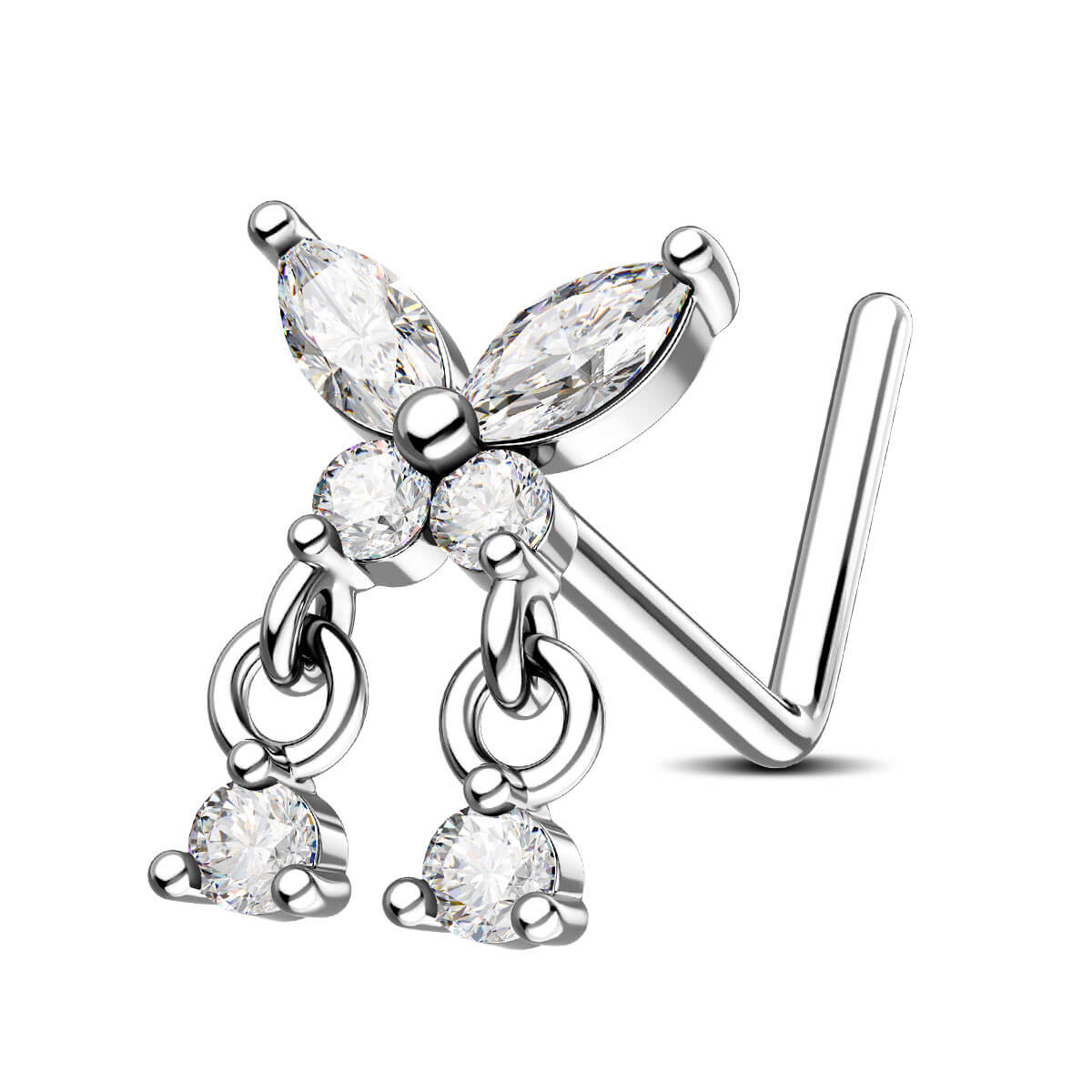 oufer butterfly nose ring stud