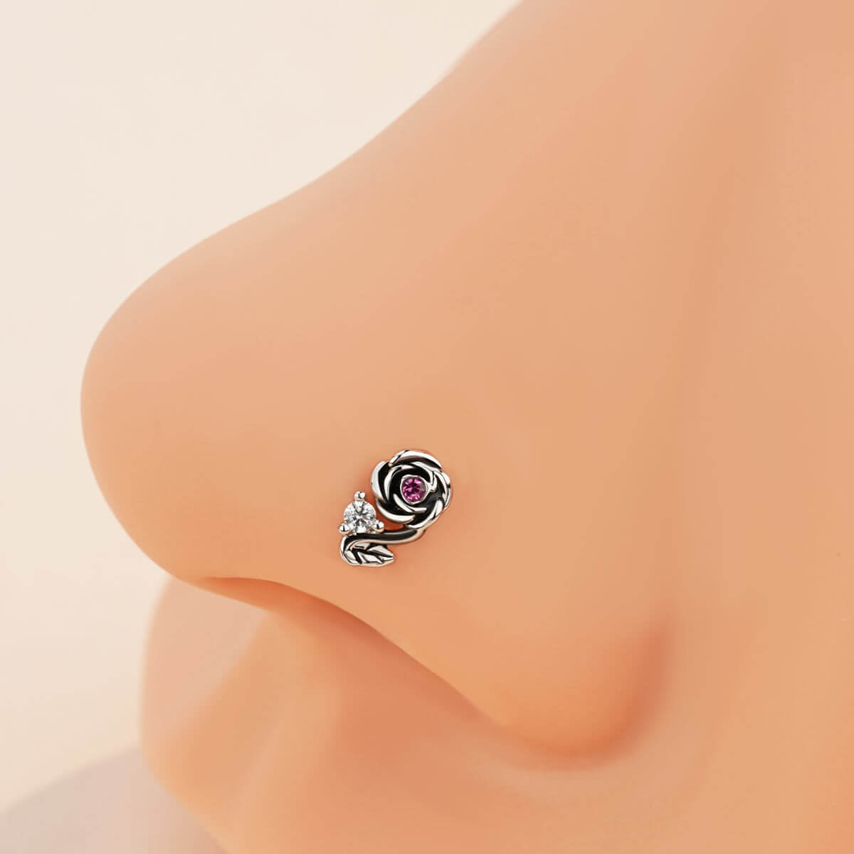 flower nose piercing stud 