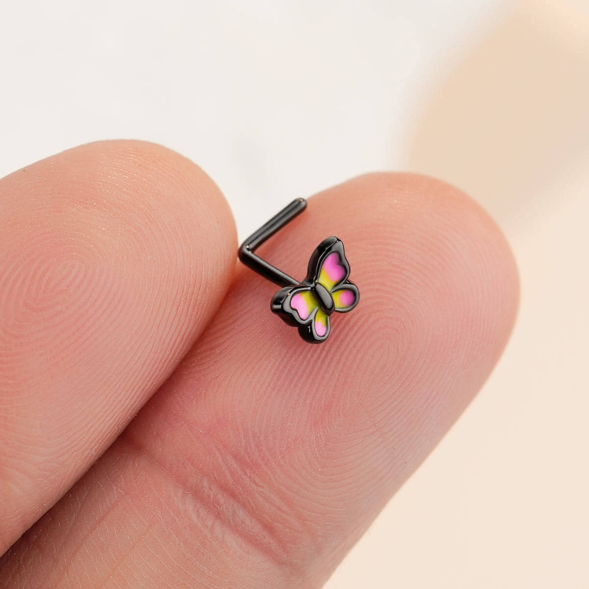 stainless steel butterfly nose stud