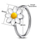 20G Hinged Segment Silver and Gold Daisy Nose Hoop