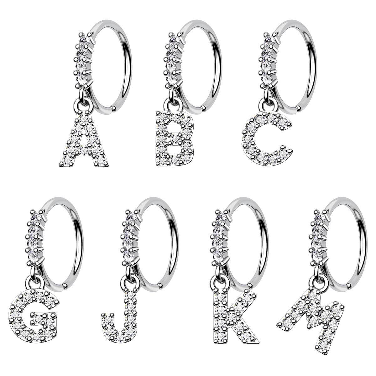 oufer letter nose rings