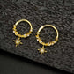 16G Star/Moon/Planet Dangle Septum Ring Helix Earrings