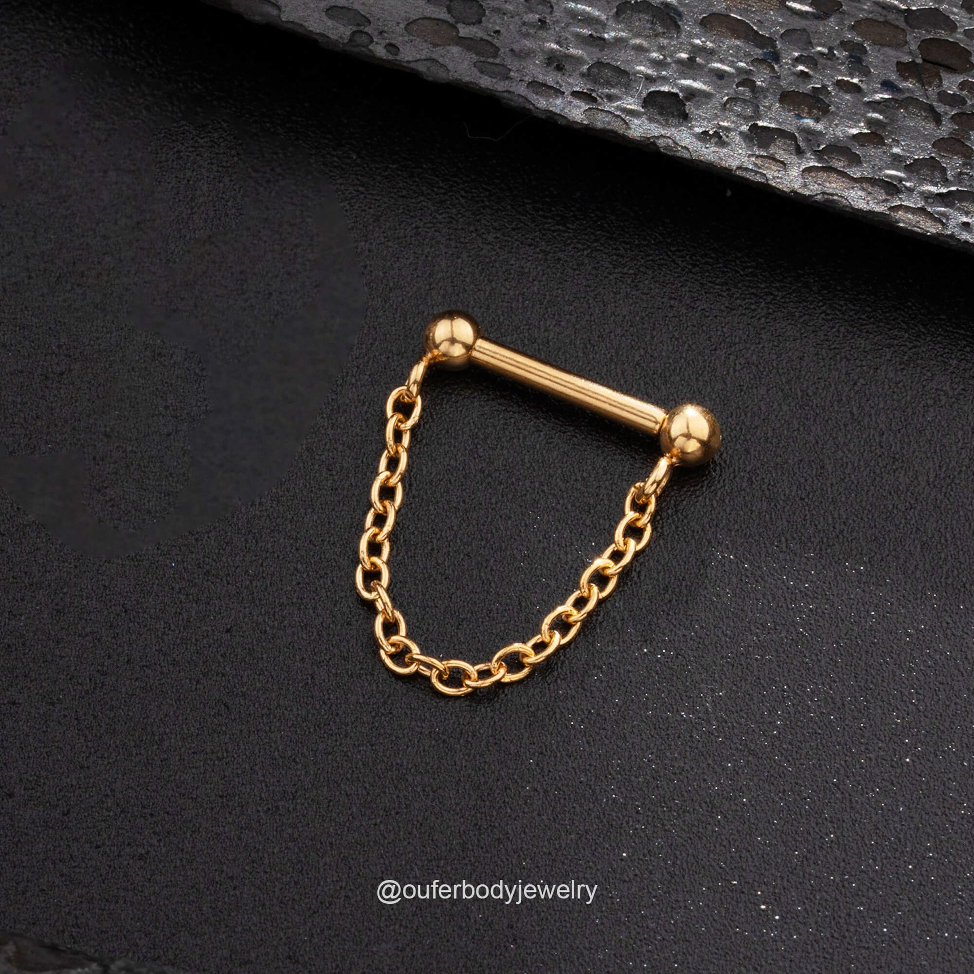 gold chain septum ring