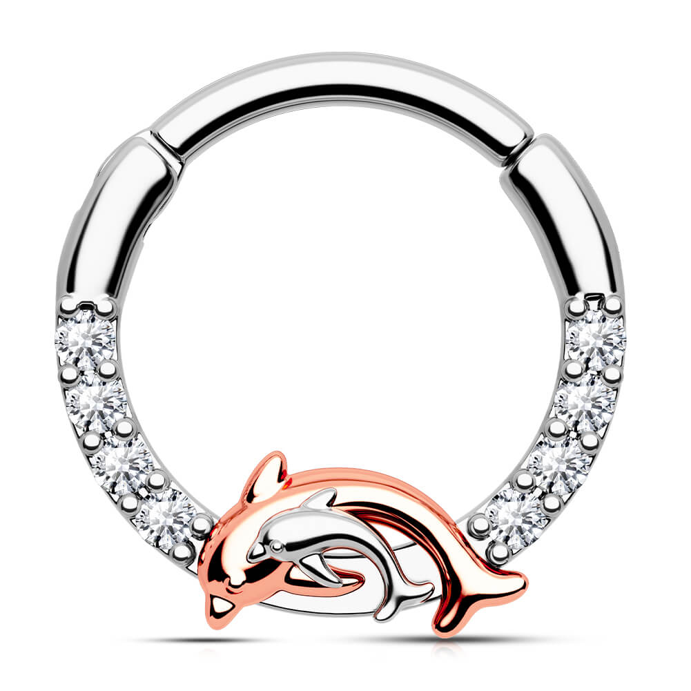 rose gold dolphin septum ring 