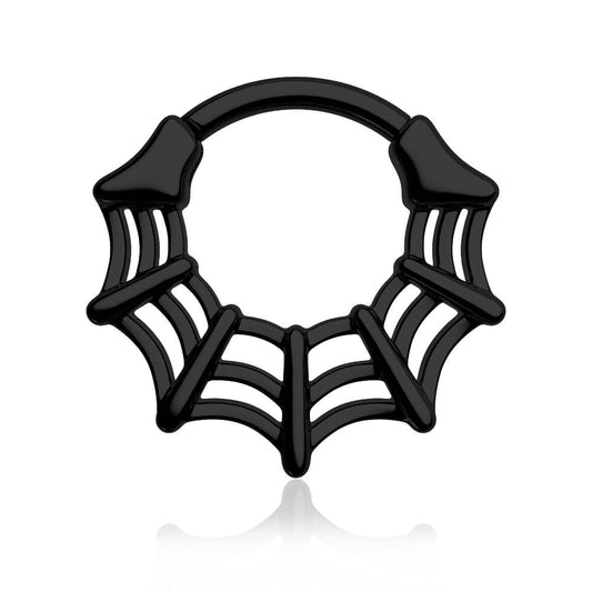 black spider web septum ring