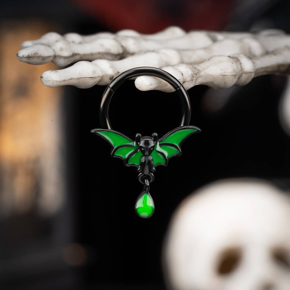 Halloween glow in the dark septum ring