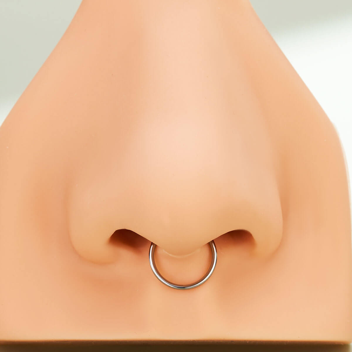 silver faux septum piercing