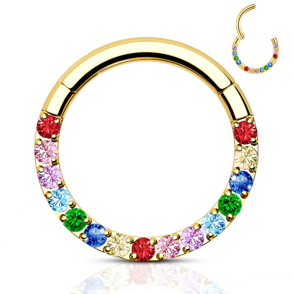 gold colorful septum jewelry