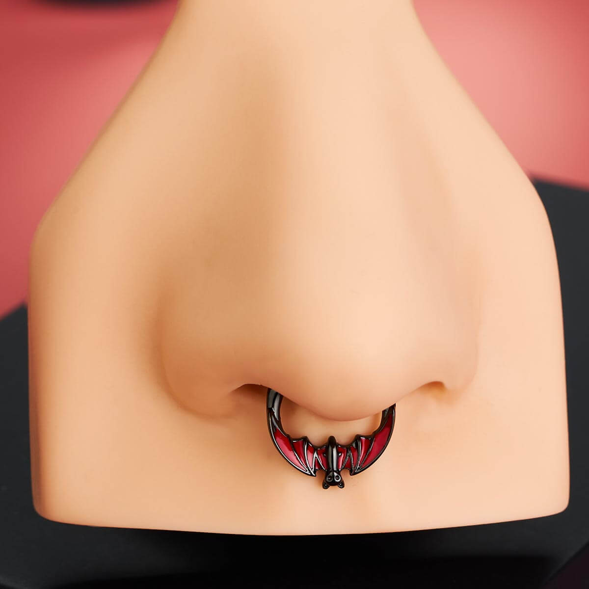 spooky bat septum piercing