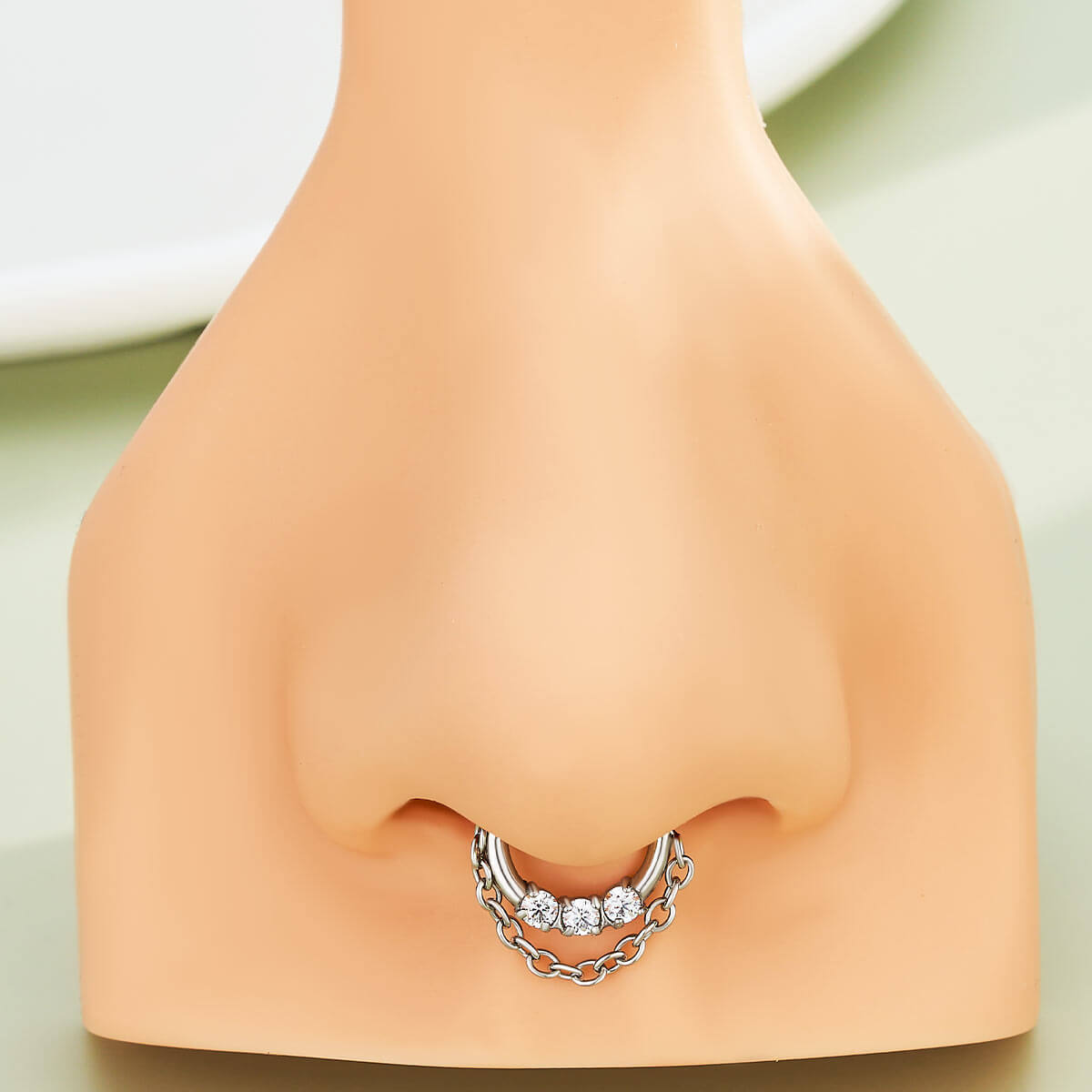 chain septum piercing ring