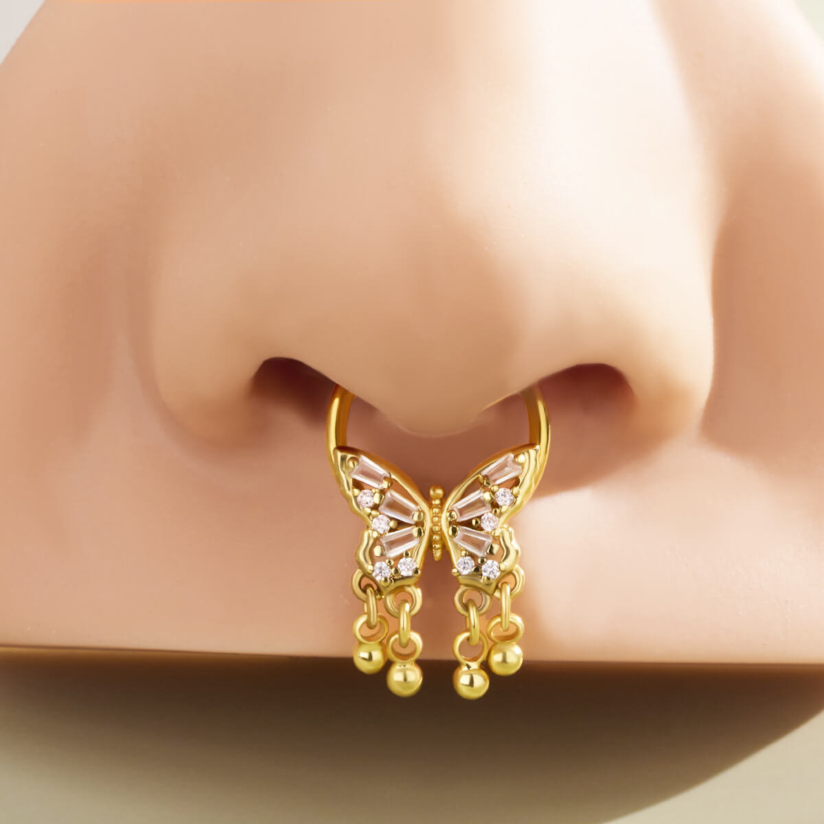 dangle butterfly septum ring