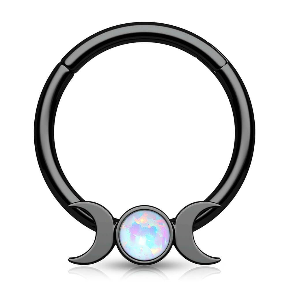 16G/14G Moon Phase Hinged Segment Septum Ring