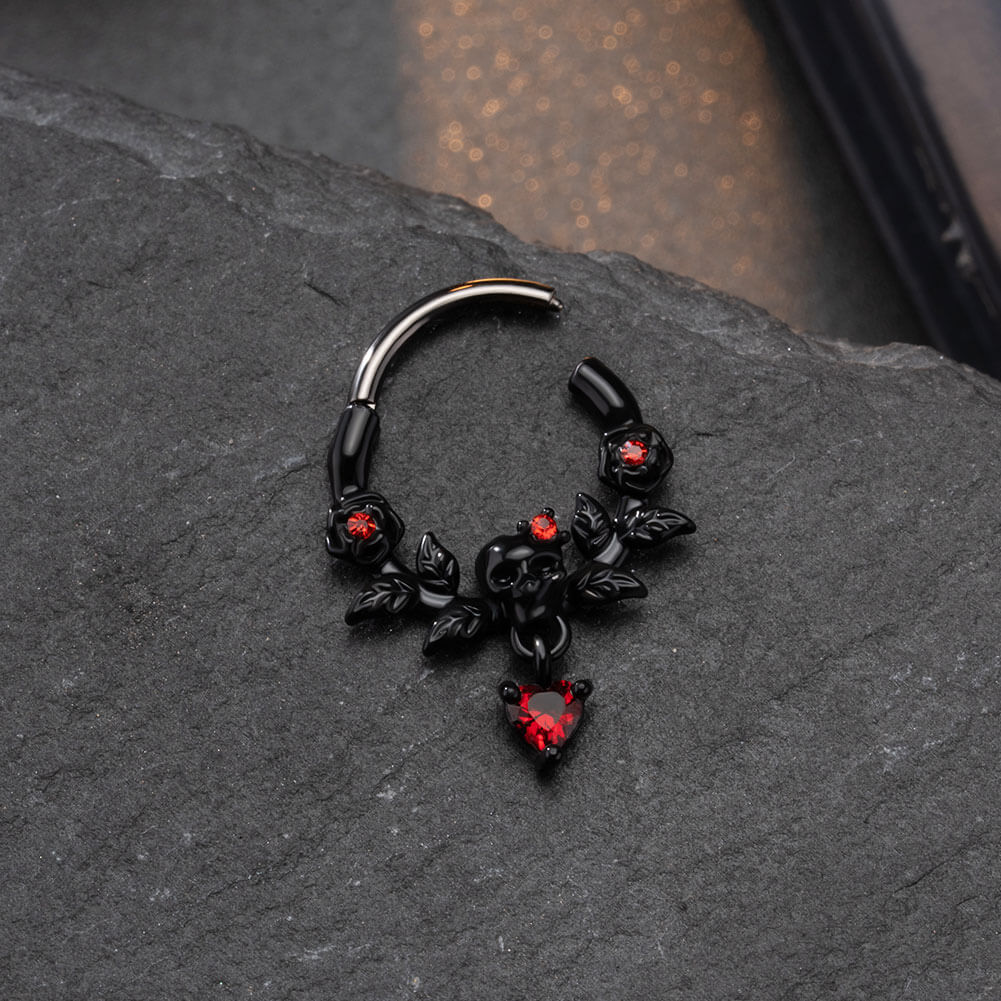 black rose septum ring