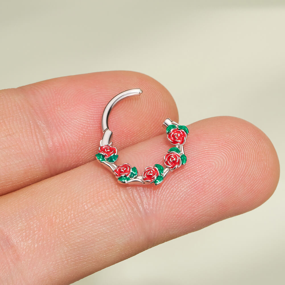 hinged rose septum ring 