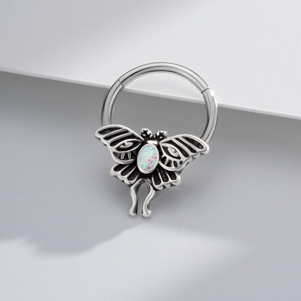 oufer body jewelry moth septum ring