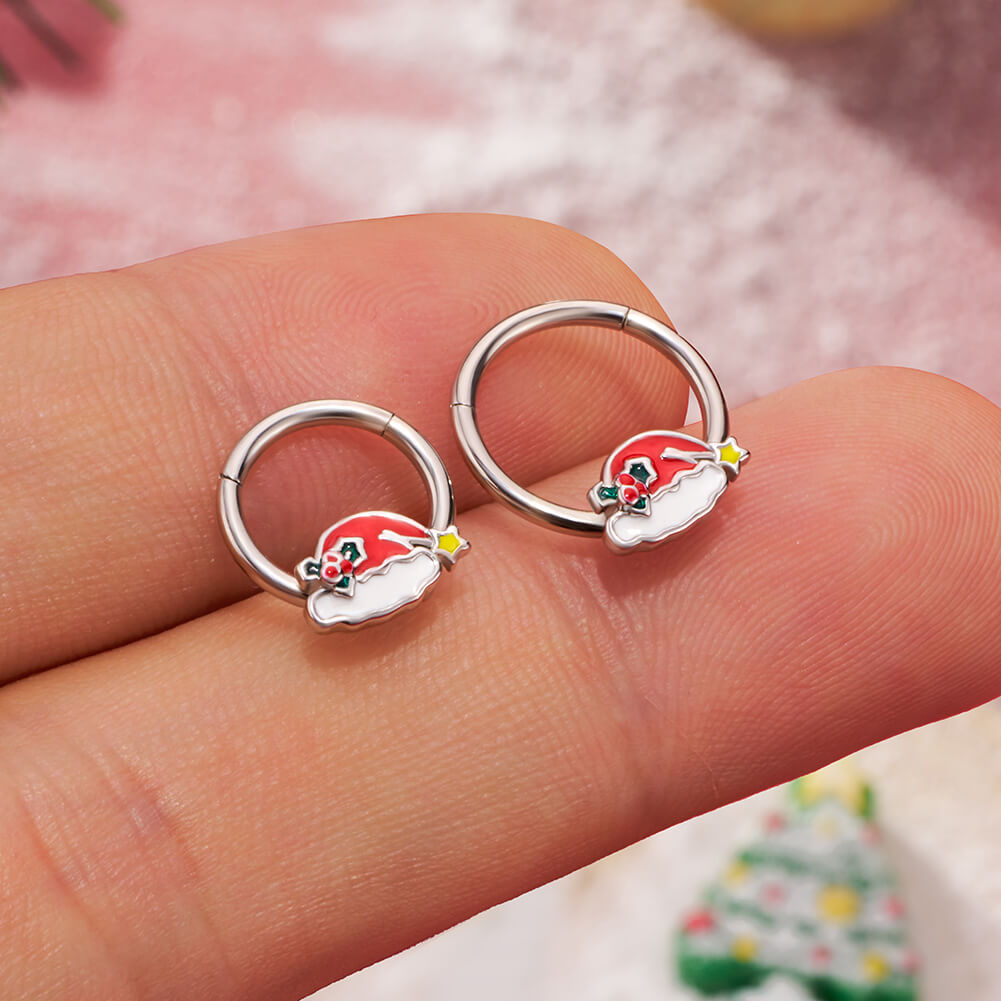 oufer christmas hat septum ring