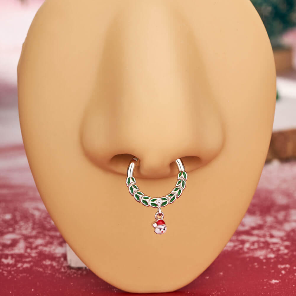 green christmas septum jewelry