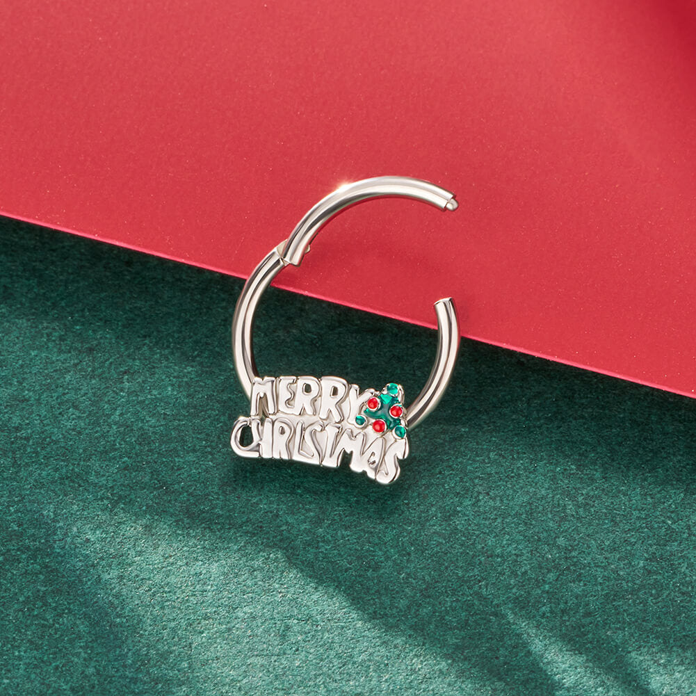 hinged christmas themed septum jewelry