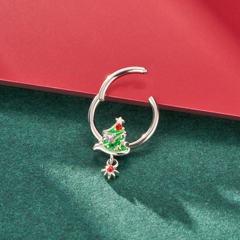 hinged christmas themed septum jewelry