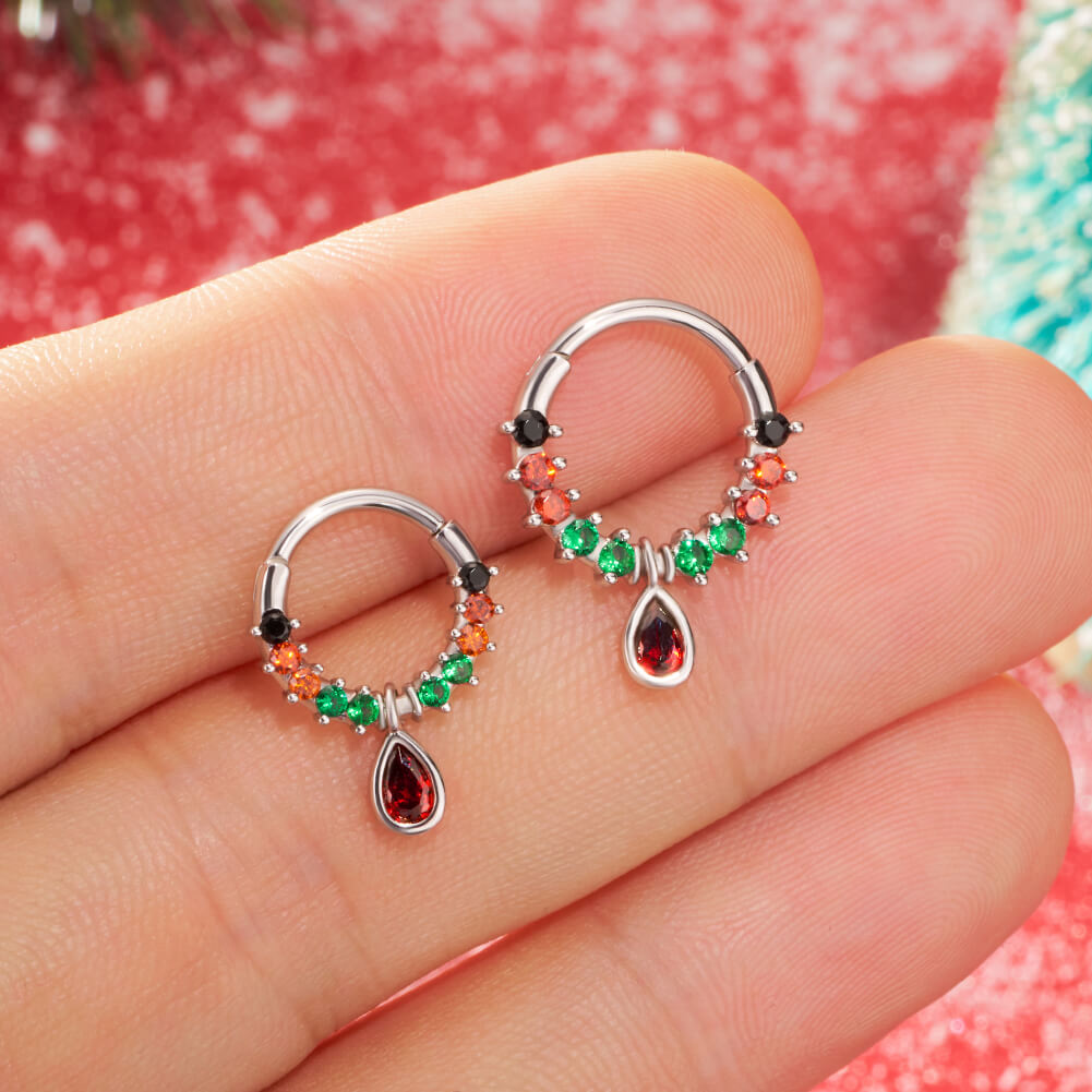 colorful gemstone septum ring