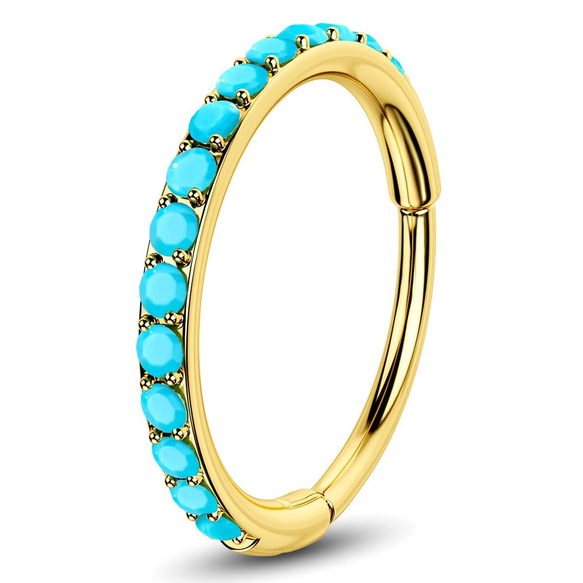 gold turquoise nose ring