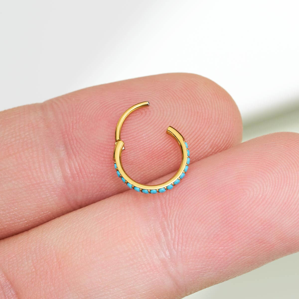 segment clicker turquoise nose ring