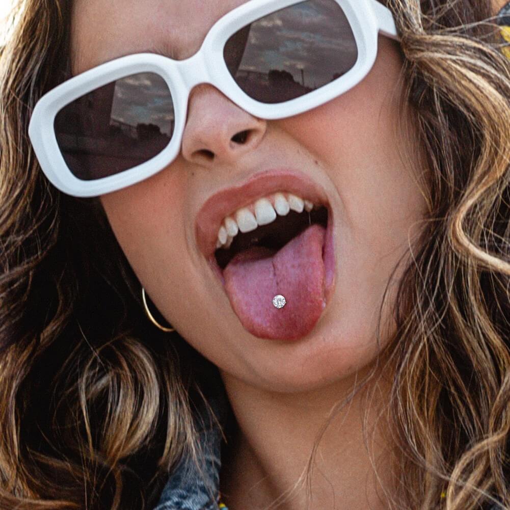 diamond tongue ring