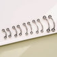 14G 2PCS Titanium Internally Threaded Curved Rook Eyebrow Rings