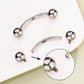 14G 2PCS Titanium Internally Threaded Curved Rook Eyebrow Rings