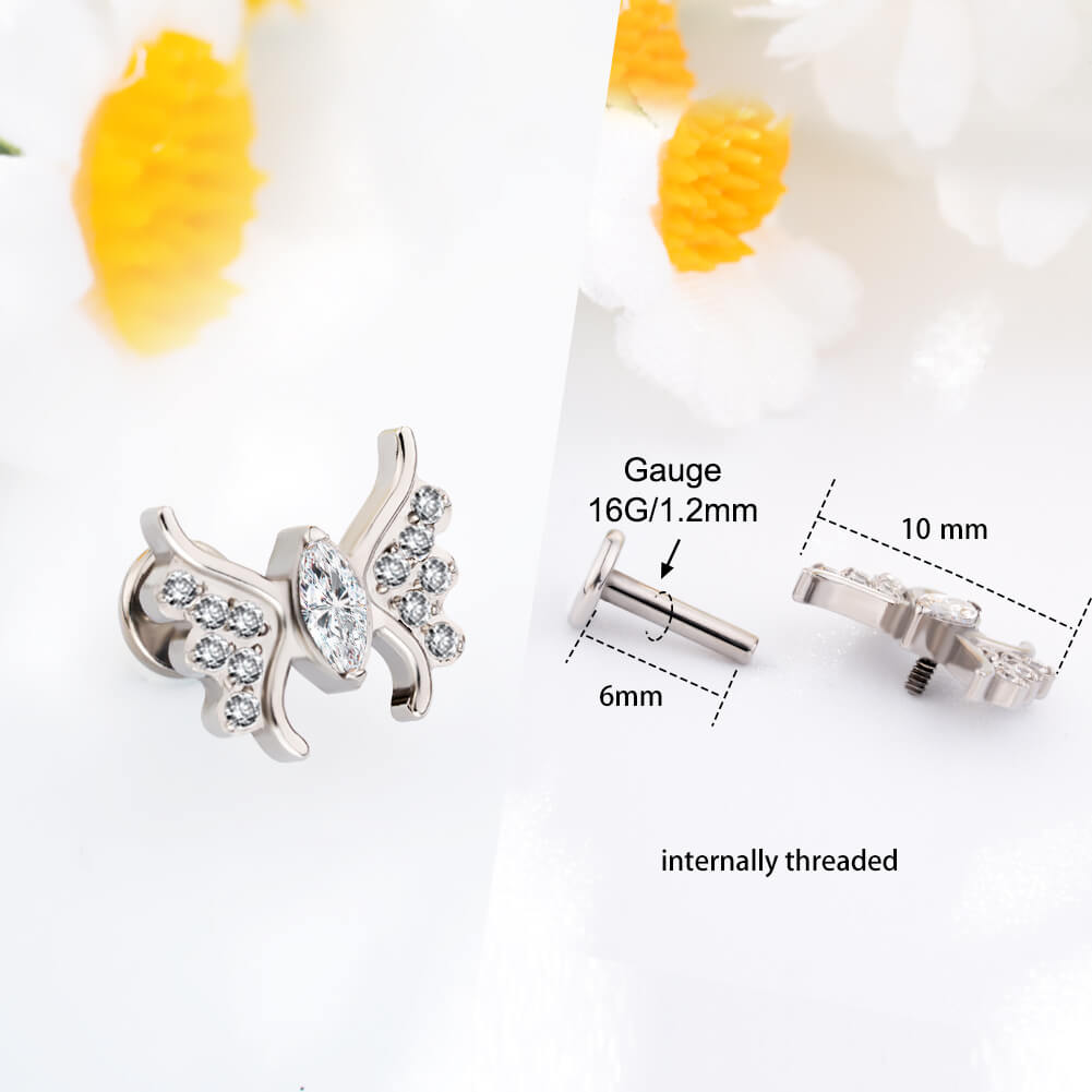 butterfly helix stud earrings