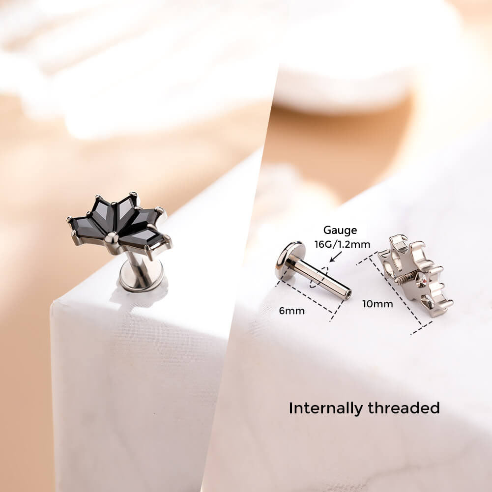 black cartilage stud earrings