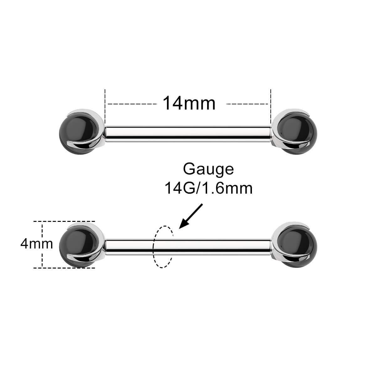 14g titanium nipple barbell