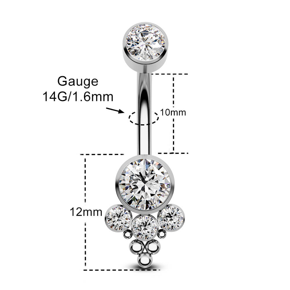 14g titanium belly rings