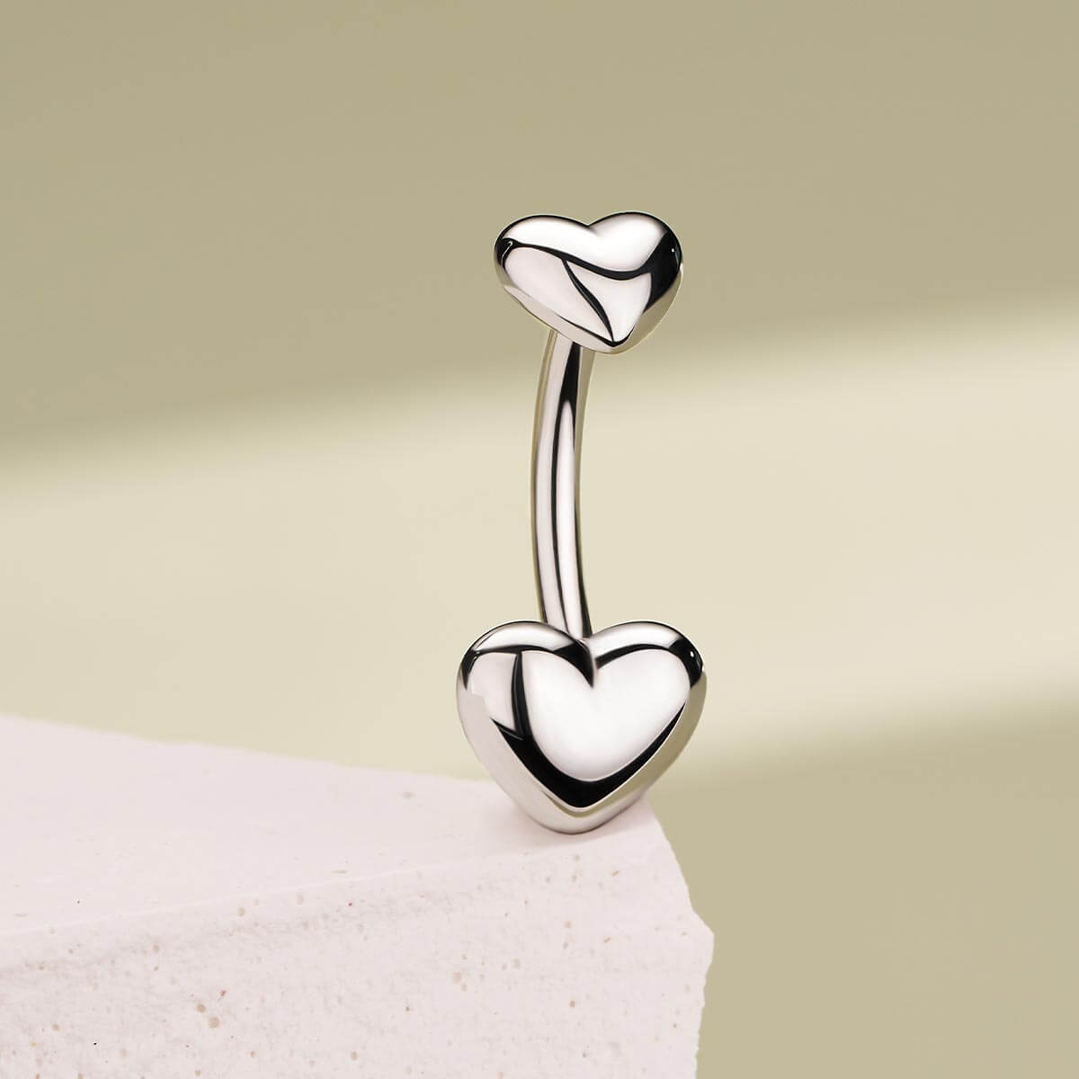 oufer heart belly button ring