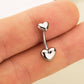 titanium heart belly button ring