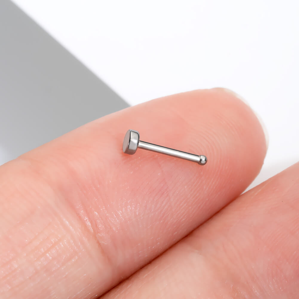 titanium flat nose stud