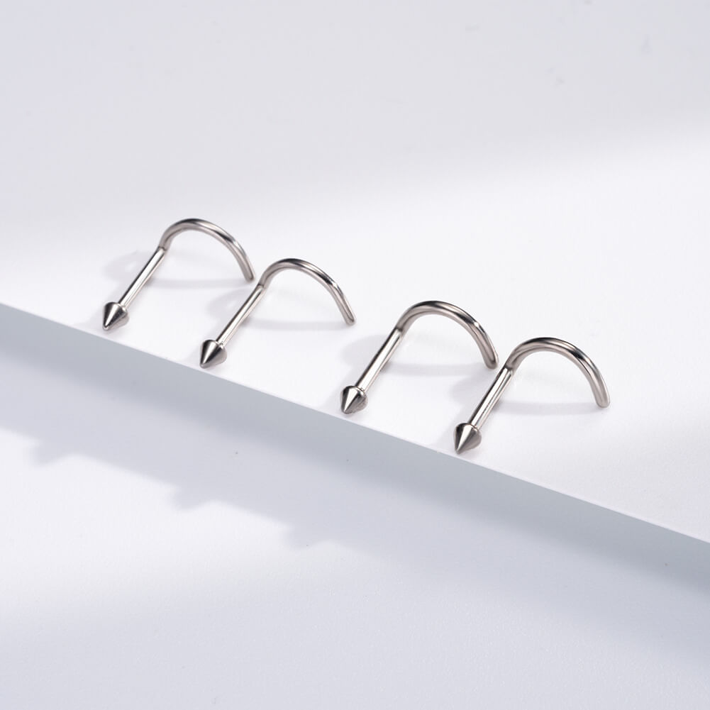 corkscrew nose stud