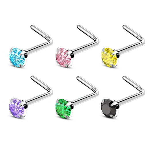 titanium l shaped nose stud