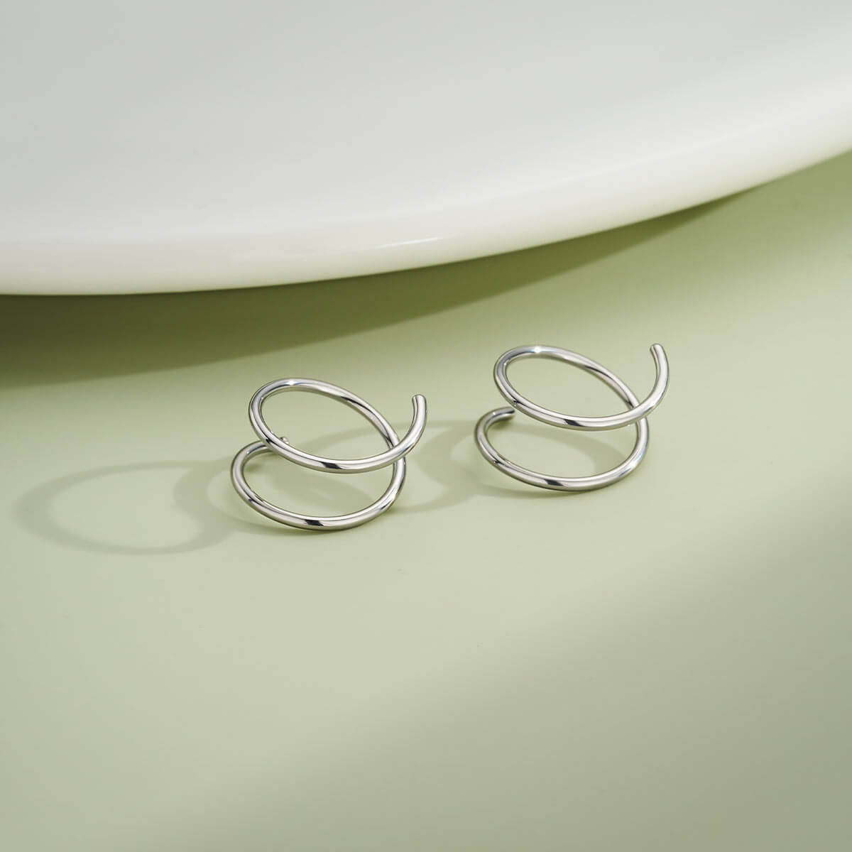 20G 2PCS Titanium Spiral Hoop Nose Rings (Left/Right)