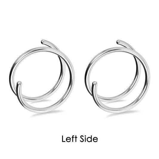 20G 2PCS Titanium Spiral Hoop Nose Rings (Left/Right)