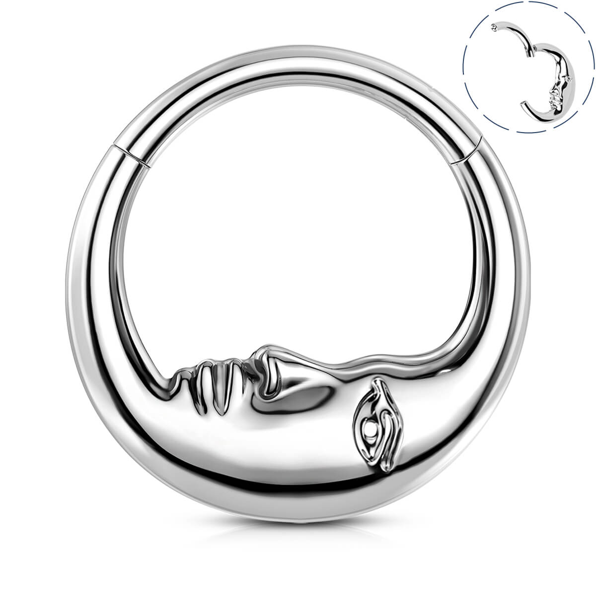 moon face titanium septum ring