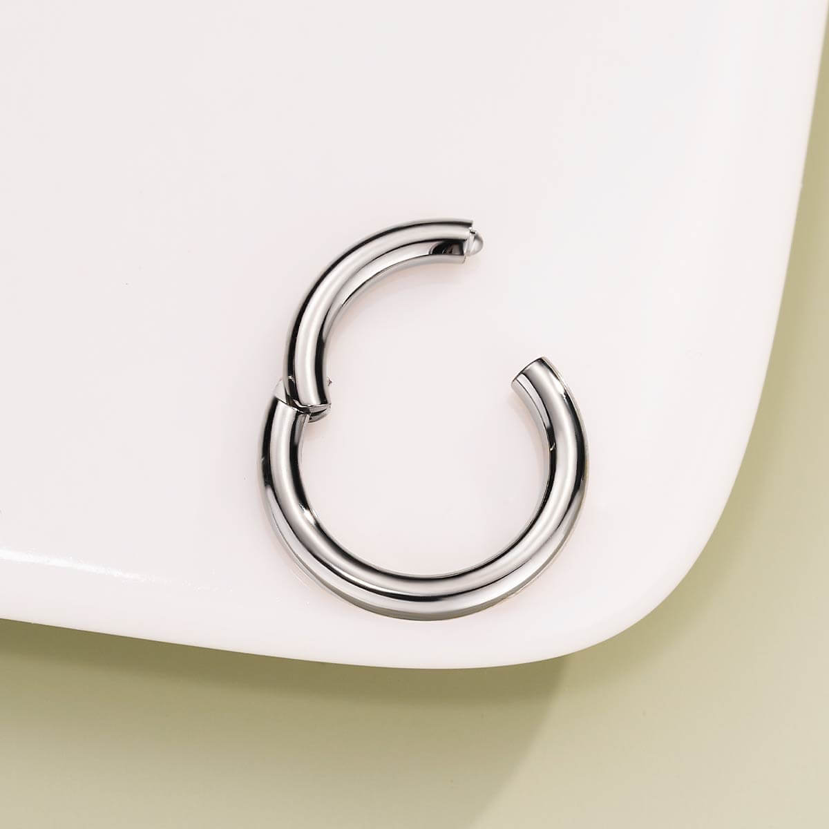 12G Septum Ring Titanium Hinged Segment Hoop