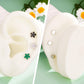 green flower cartilage earring