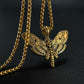 316L Stainless Steel Death Moth Vintage Skeleton Necklace