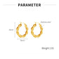 Oufer Stainless Steel Water Safe Hammer braided French Closure Hoop Earring