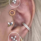 16G Titanium Internally Threaded Crystal CZ Dot Cartilage Stud Collection