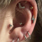 16G Titanium Internally Threaded Crystal CZ Flash Eearring Cartilage Push Pin Stud Collection